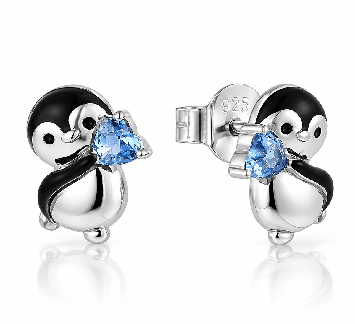 Penguin Heart Stud Earrings - NAFALUXE