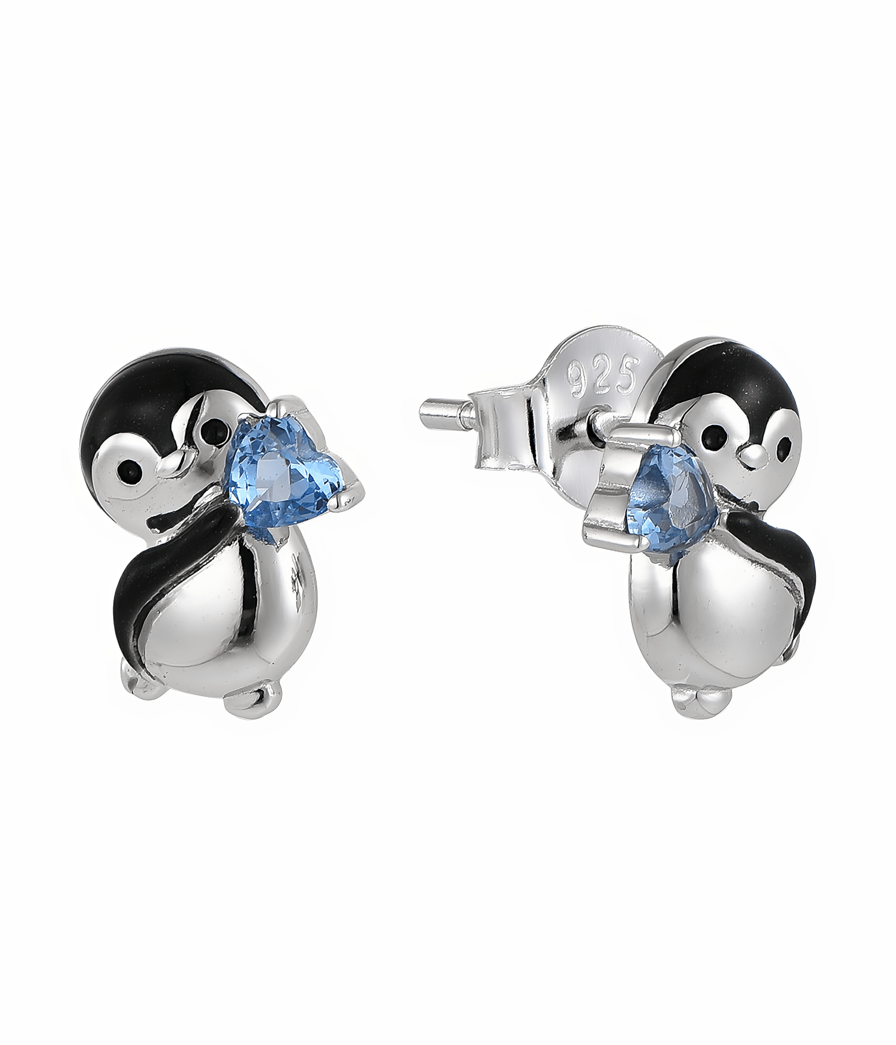 Penguin Heart Stud Earrings - NAFALUXE