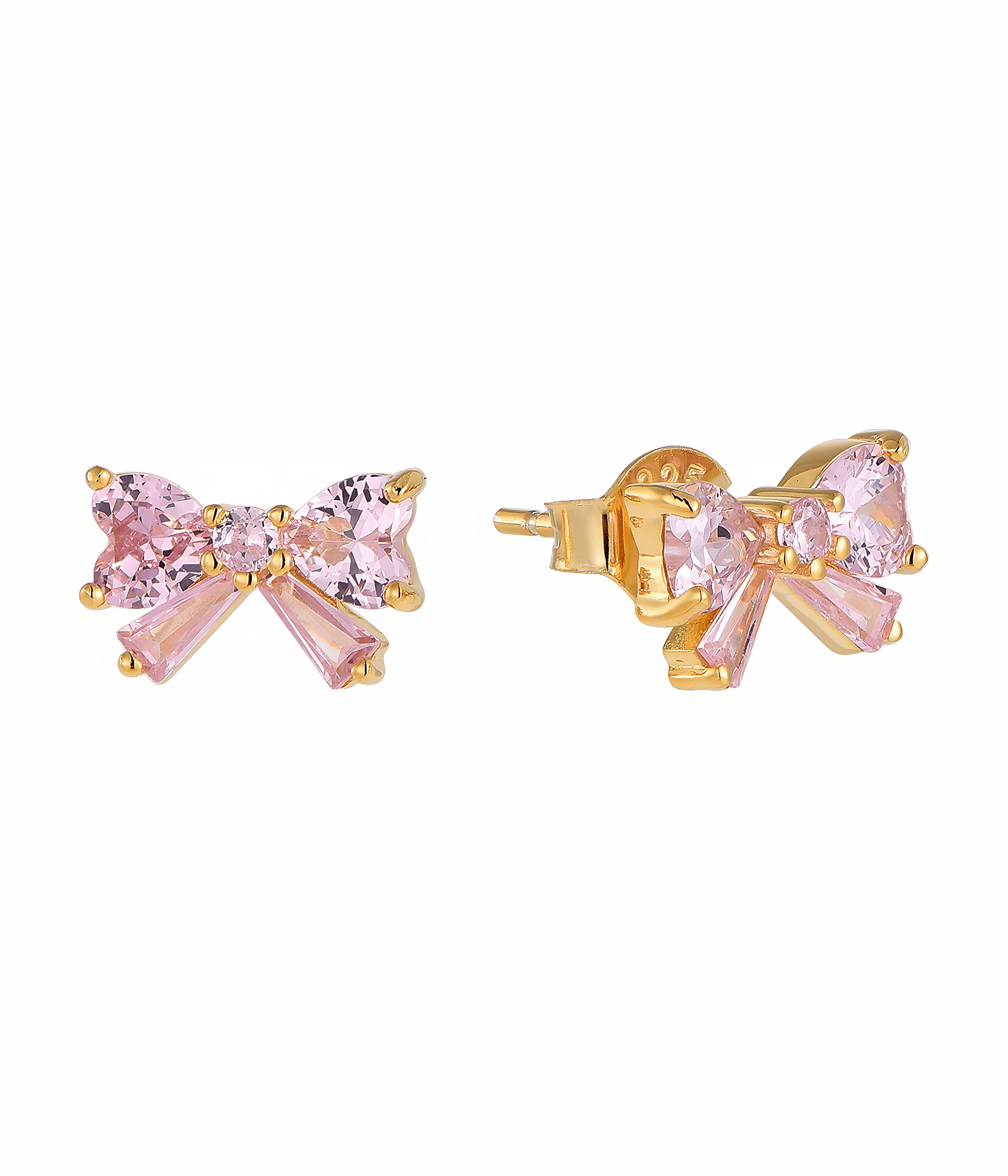 Pink Bow Stud Earrings - NAFALUXE