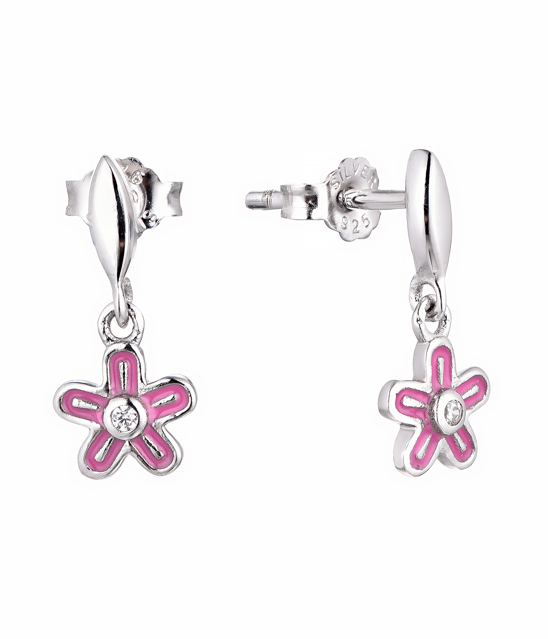 Pink Daisy Drop Earrings - NAFALUXE