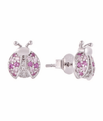 Pink Ladybug Stud Earrings - NAFALUXE