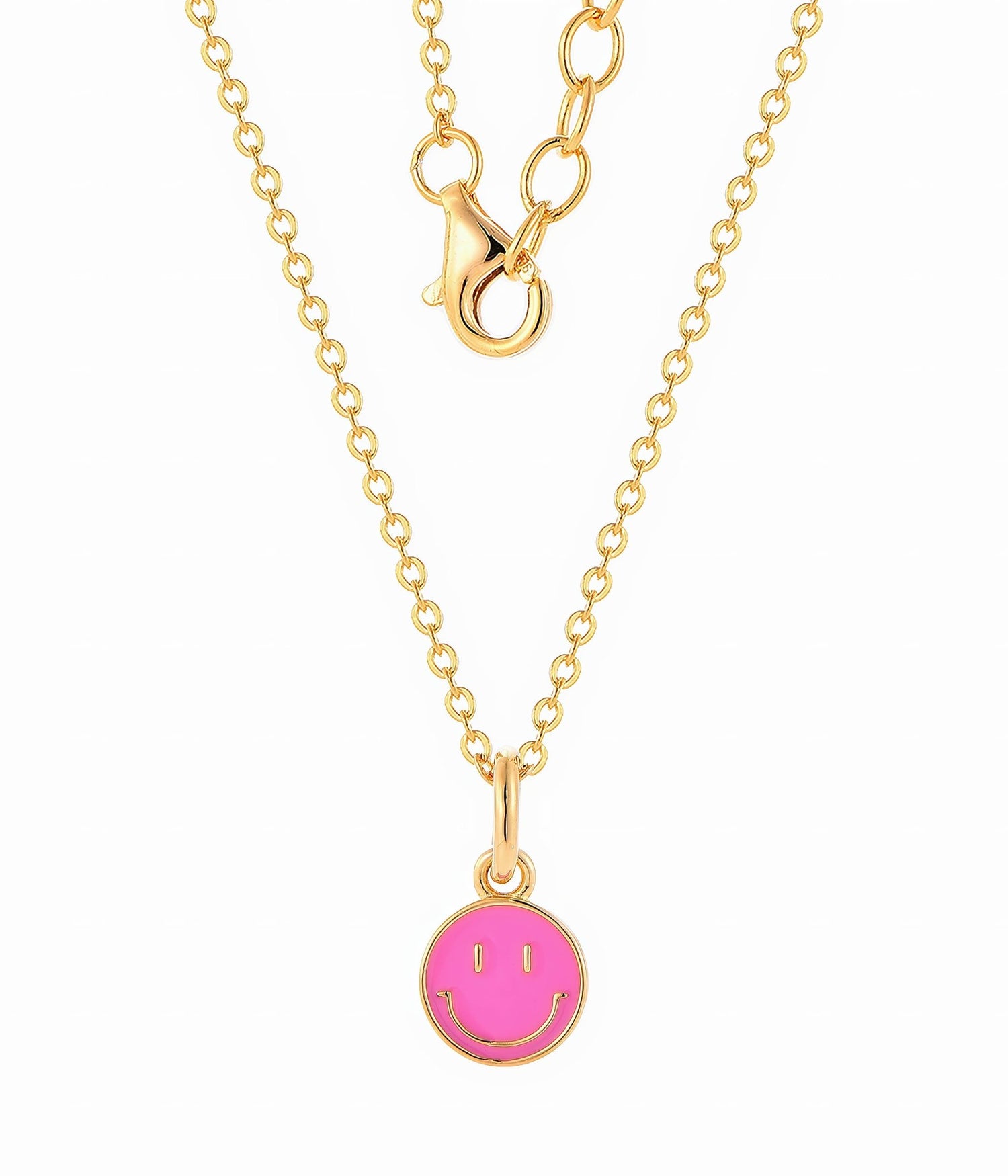 Pink Smiley Face Necklace - NAFALUXE