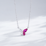 Pink Wings Butterfly Gemstone Necklace - NAFALUXE