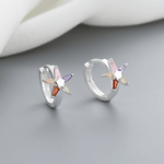 Playful Star Hoop Earrings – 925 Sterling Silver & AAA Zirconia - NAFALUXE