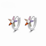 Playful Star Hoop Earrings – 925 Sterling Silver & AAA Zirconia - NAFALUXE