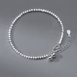Polished Silver Diamond - Cut Bead Bracelet - NAFALUXE