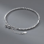 Polished Silver Diamond - Cut Bead Bracelet - NAFALUXE