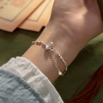 Polished Silver Diamond - Cut Bead Bracelet - NAFALUXE