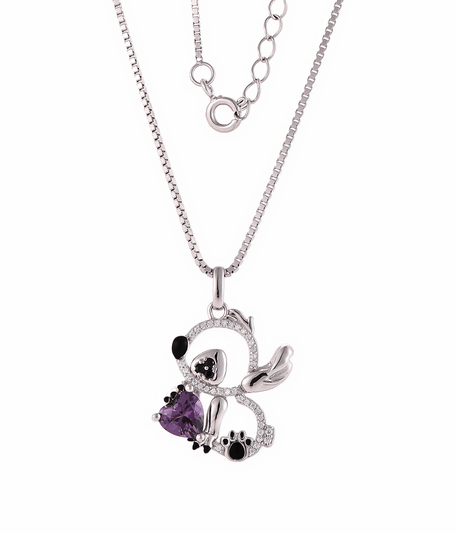 Purple Heart Puppy Necklace - NAFALUXE