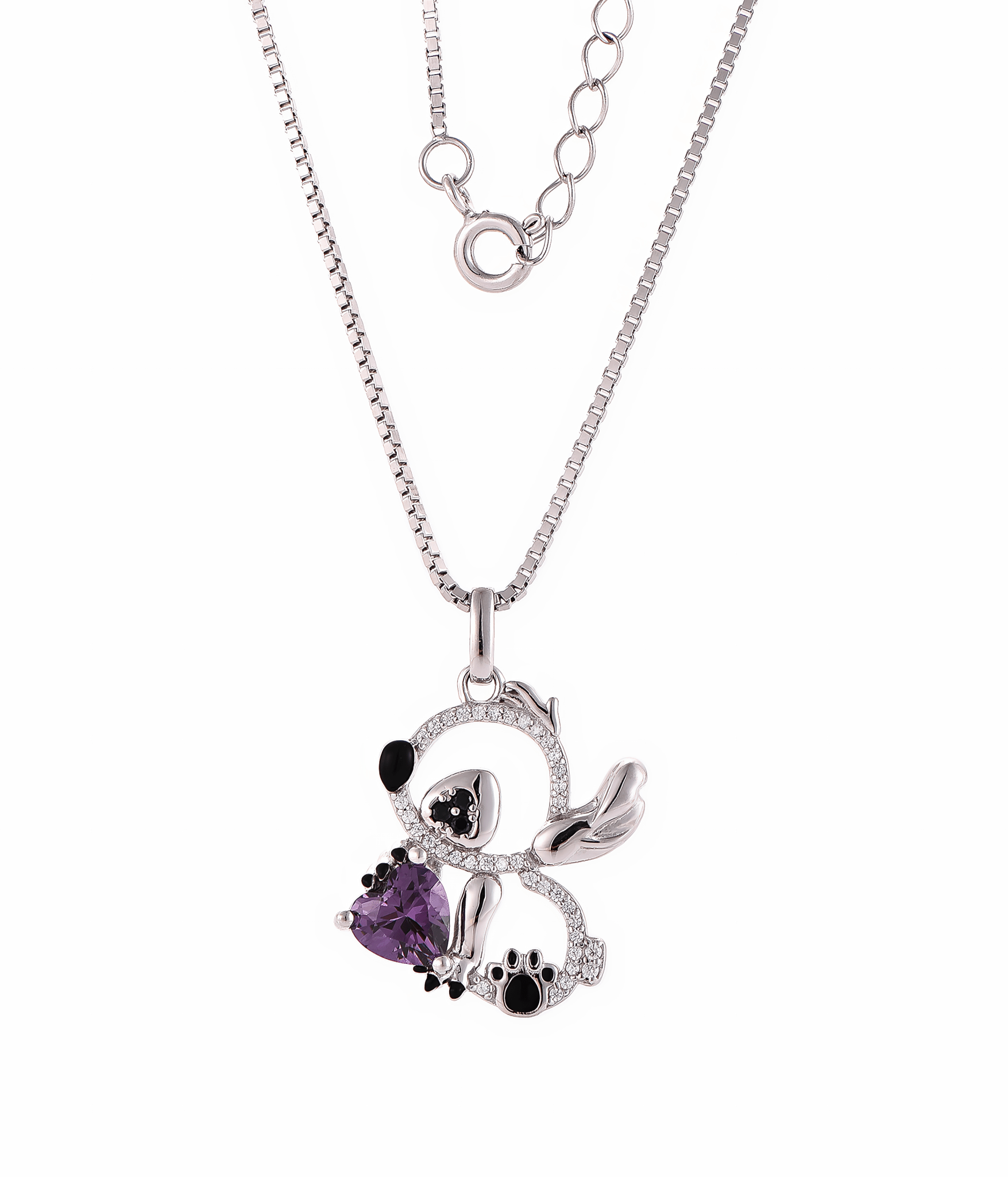Purple Heart Puppy Necklace - NAFALUXE