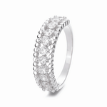 Radiant Crown – Sterling Silver Domed Band with Pave - Set CZ Sparkle - NAFALUXE