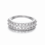 Radiant Crown – Sterling Silver Domed Band with Pave - Set CZ Sparkle - NAFALUXE