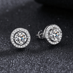 Radiant Halo Studs – Sterling Silver Sparkle - NAFALUXE