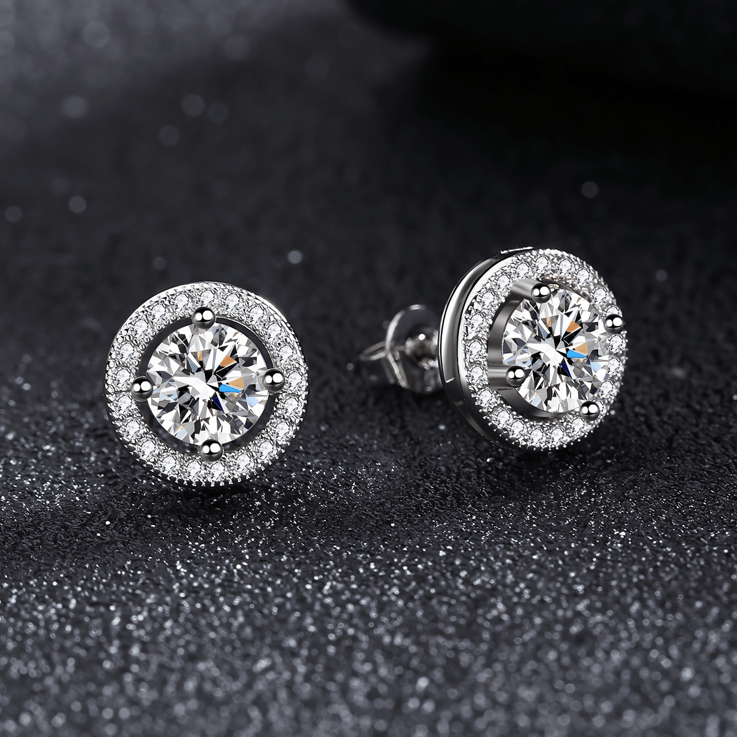 Radiant Halo Studs – Sterling Silver Sparkle - NAFALUXE
