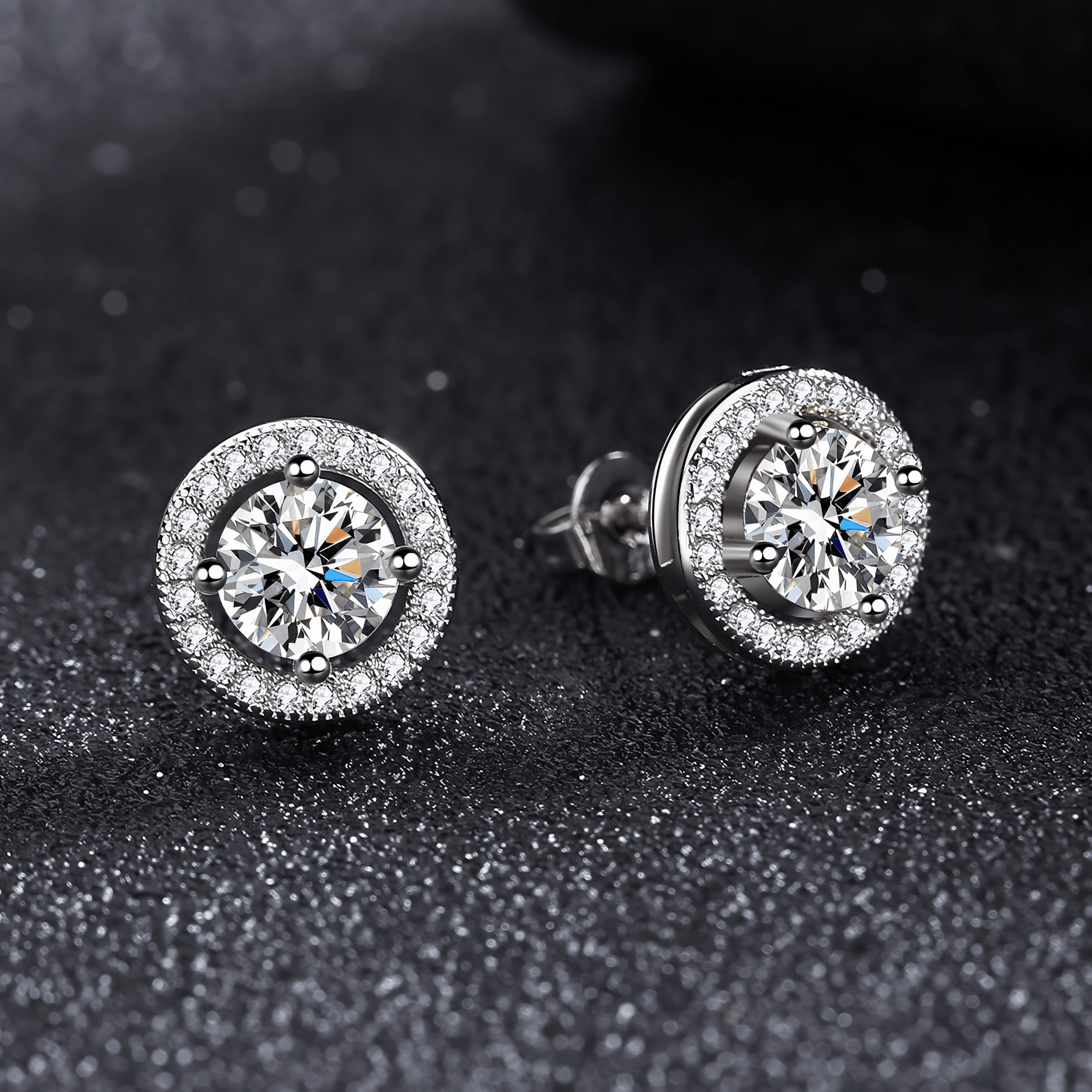Radiant Halo Studs – Sterling Silver Sparkle - NAFALUXE