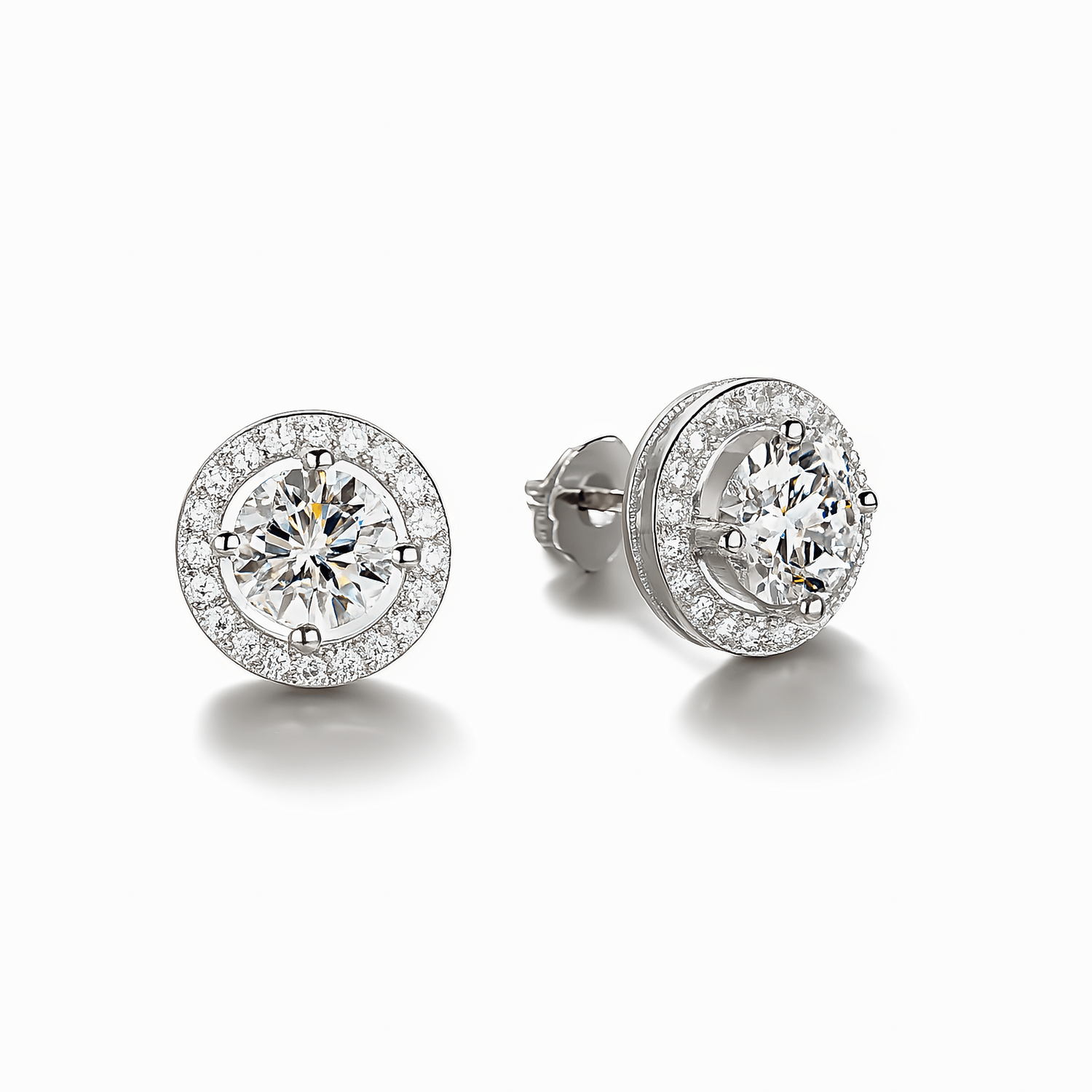 Radiant Halo Studs – Sterling Silver Sparkle - NAFALUXE