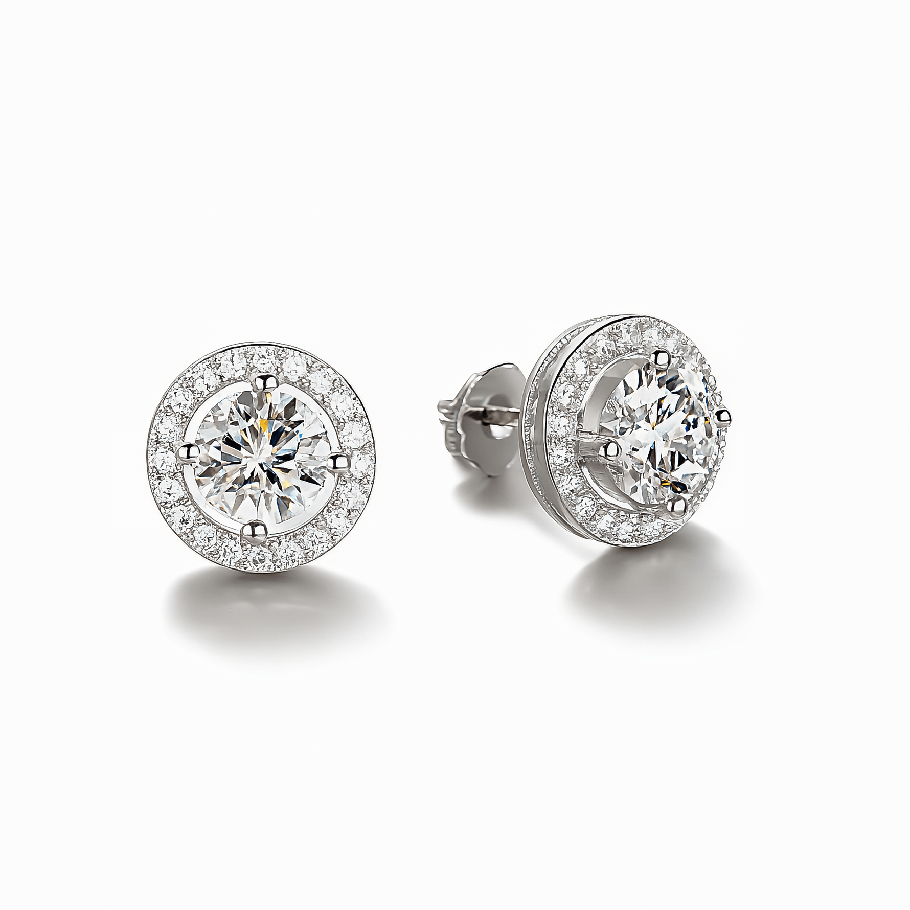Radiant Halo Studs – Sterling Silver Sparkle - NAFALUXE