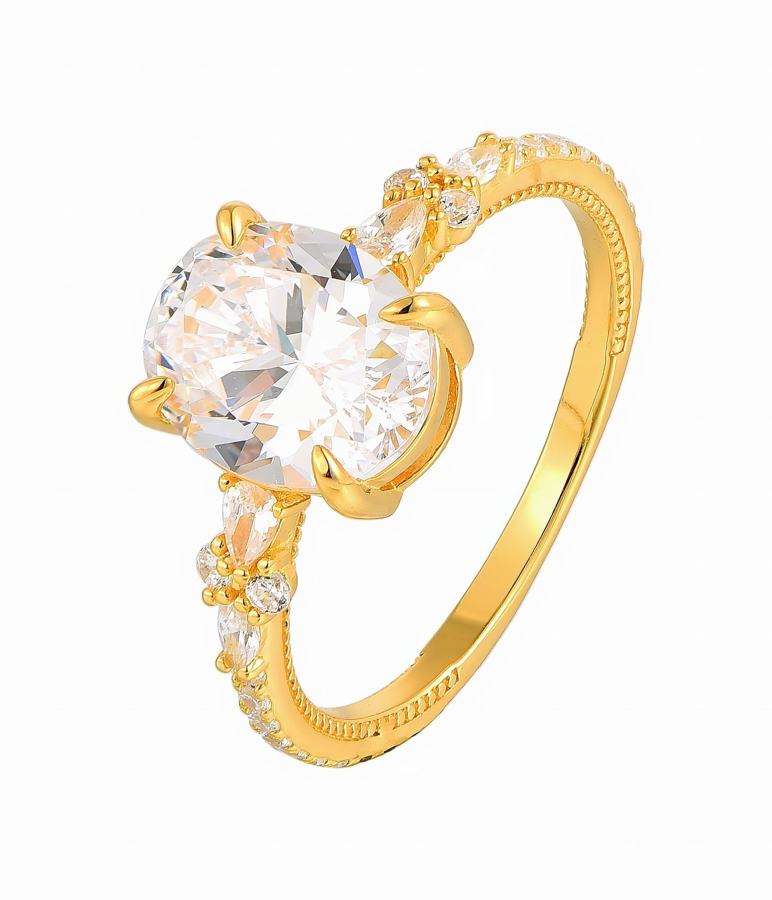 Radiant Oval Halo Ring - NAFALUXE