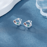 Rainbow Fan Stud Earrings – 925 Silver - NAFALUXE