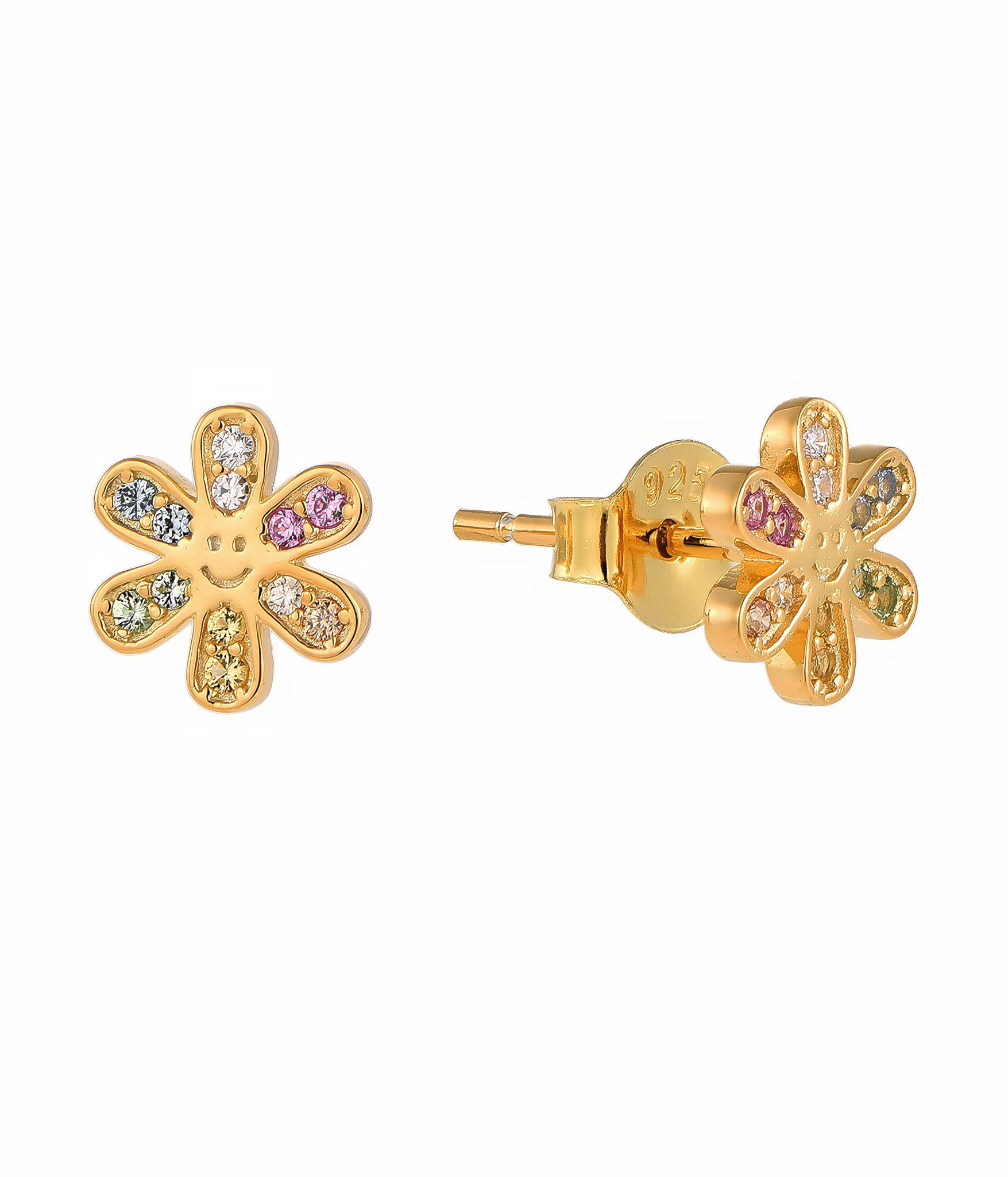 Rainbow Flower Stud Earrings - NAFALUXE