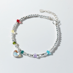 Rainbow Heart Charm Bracelet - NAFALUXE