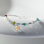 Rainbow Heart Charm Bracelet - NAFALUXE