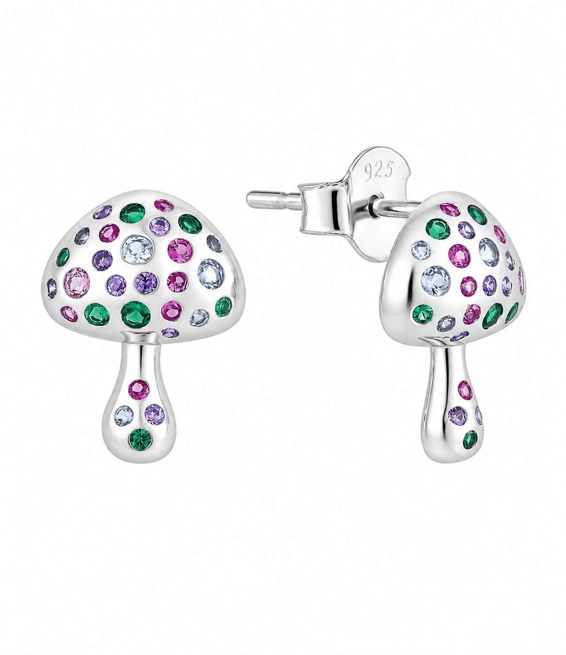 Rainbow Mushroom Stud Earrings - NAFALUXE
