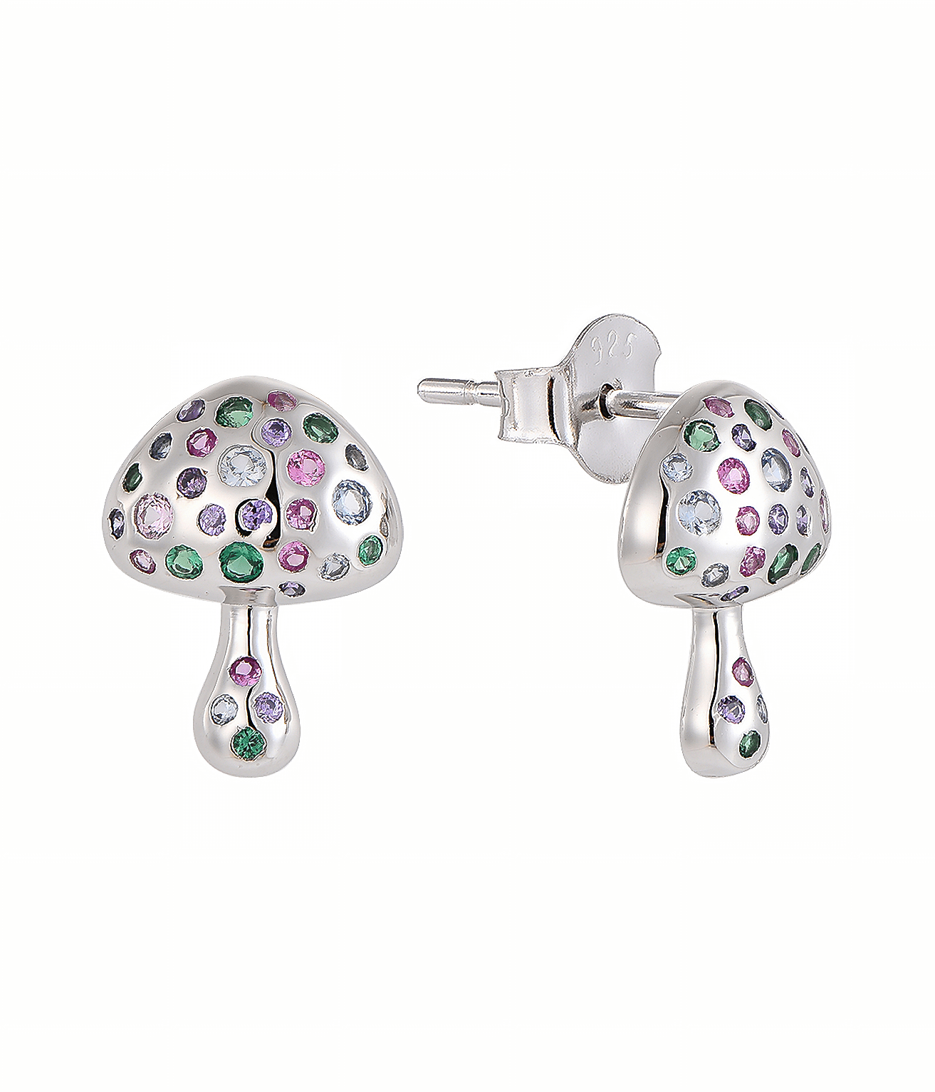 Rainbow Mushroom Stud Earrings - NAFALUXE