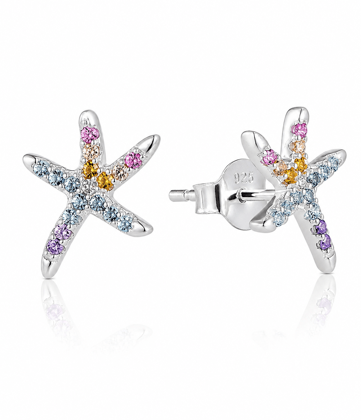 Rainbow Starfish Stud Earrings - NAFALUXE