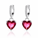 Red Heart Drop Earrings – 925 Silver - NAFALUXE