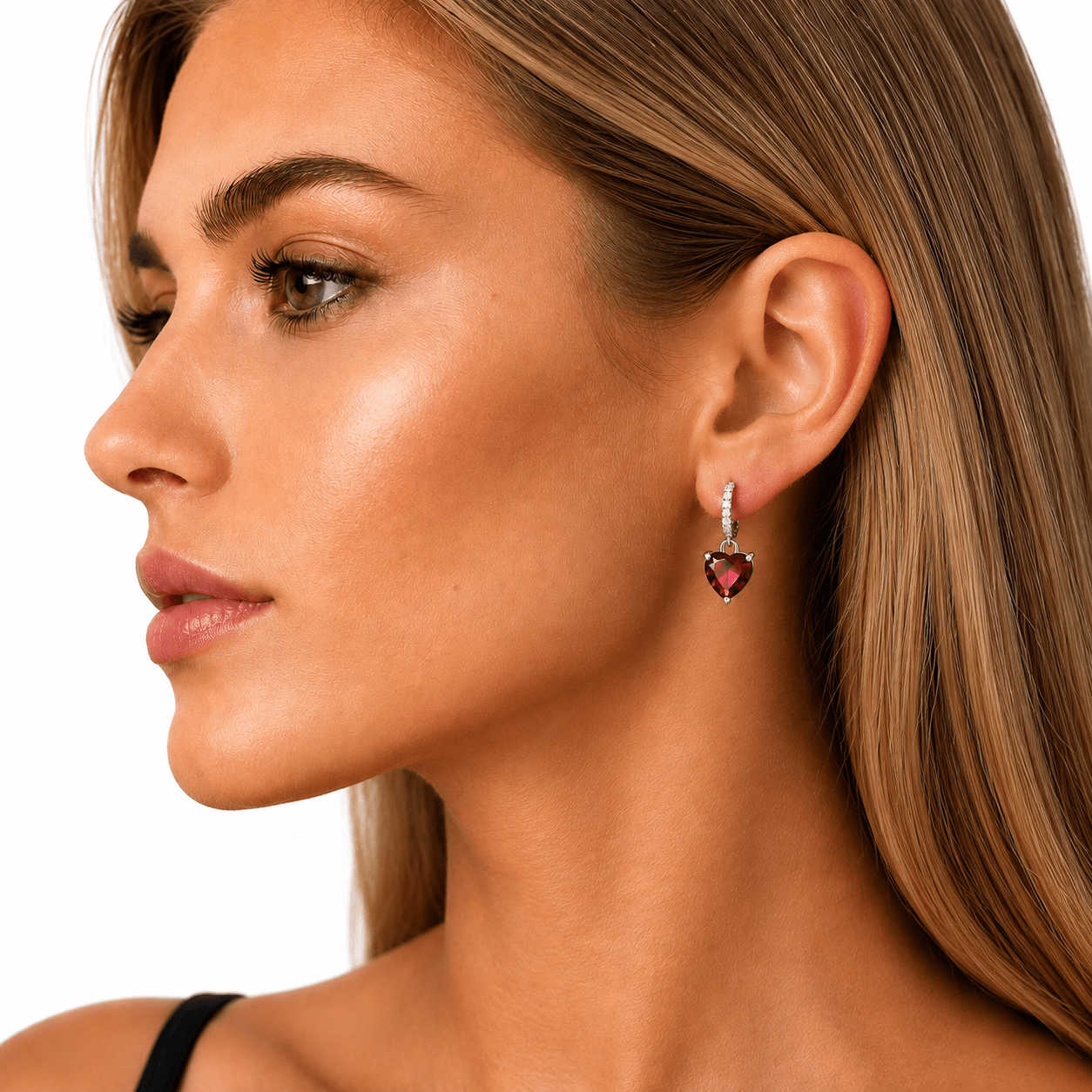 Red Heart Drop Earrings – 925 Silver - NAFALUXE