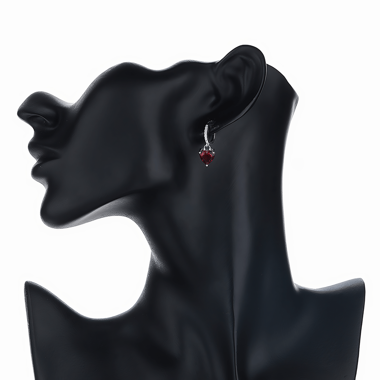 Red Heart Drop Earrings – 925 Silver - NAFALUXE