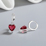 Red Heart Drop Earrings – 925 Silver - NAFALUXE