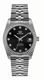 Richelieu Automatic Black Dial Diamond Watch 31mm – Swiss Made - NAFALUXE