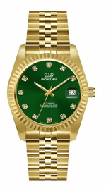 Richelieu Automatic Green Dial Gold Watch 31mm – Swiss Made - NAFALUXE