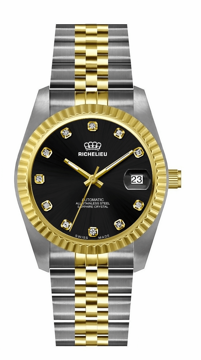 Richelieu Automatic Two - Tone Black Dial Watch 31mm – Swiss Made - NAFALUXE
