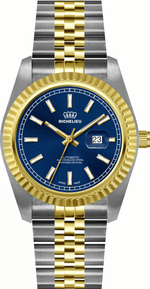 Richelieu Automatic Unisex Watch 38mm – Blue Dial Two - Tone | Swiss Made - NAFALUXE