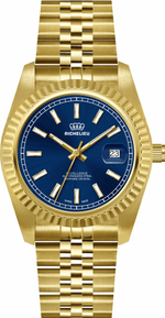 Richelieu Excellence 41mm Blue Dial Gold Tone Swiss Made Watch – 25R41.05.971 - NAFALUXE