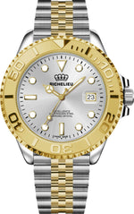 Richelieu Excellence Automatic Watch 43mm White Dial Two - Tone Stainless Steel 316L – Swiss Made - NAFALUXE