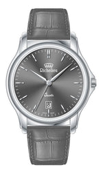 Richelieu Gents Quartz Watch 42mm Grey Dial Leather Strap – Swiss Made - NAFALUXE