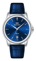 Richelieu Ladies Quartz Watch 36mm Blue Dial Leather Strap – Swiss Made - NAFALUXE