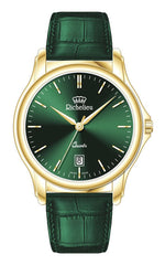 Richelieu Ladies Quartz Watch 36mm Green Dial Gold Tone Leather Strap – Swiss Made - NAFALUXE