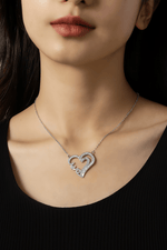 Romantic Heart & Love Script Necklace - NAFALUXE