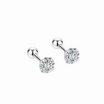 Round Cut Zirconia Stud Earrings Simple Elegant Sparkle - NAFALUXE