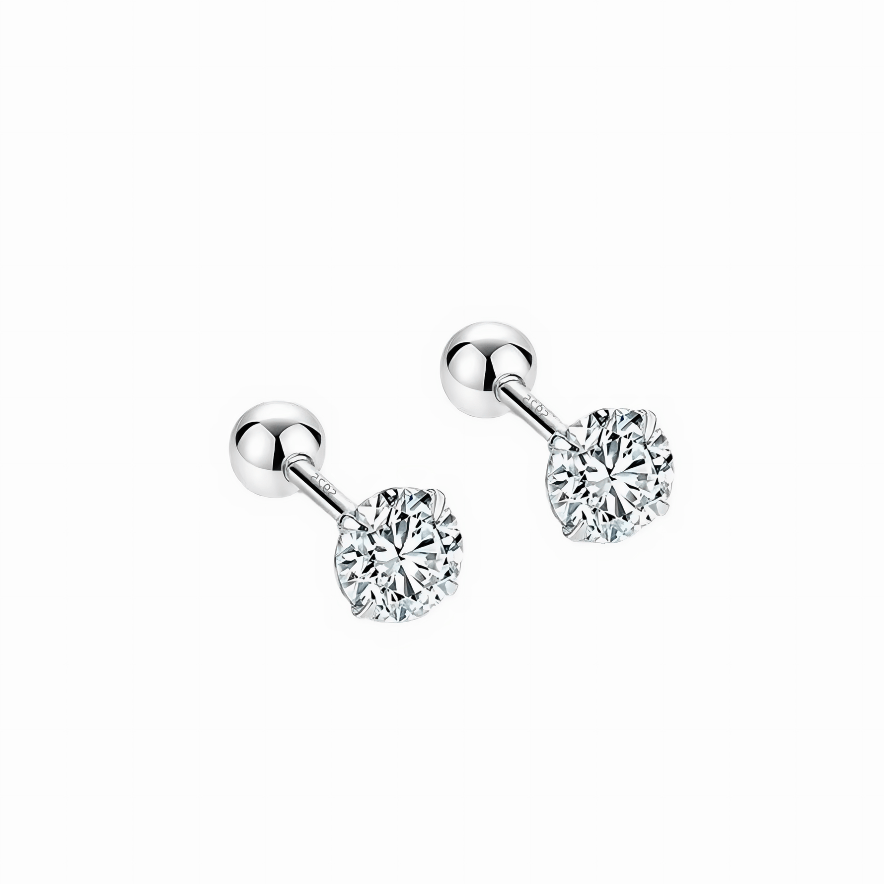 Round Cut Zirconia Stud Earrings Simple Elegant Sparkle - NAFALUXE