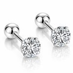 Round Cut Zirconia Stud Earrings Simple Elegant Sparkle - NAFALUXE