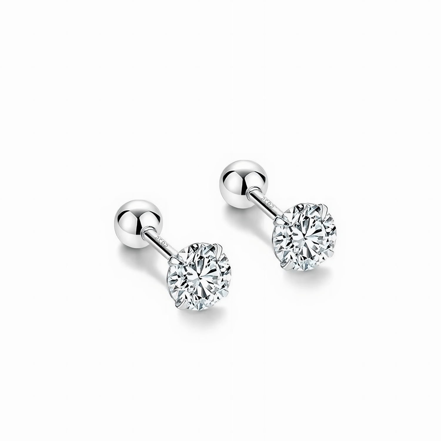 Round Cut Zirconia Stud Earrings Simple Elegant Sparkle - NAFALUXE
