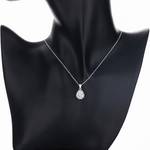 Royal Teardrop Halo Necklace – 925 Silver - NAFALUXE