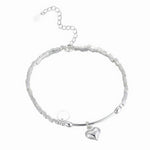 Silver Heart Charm Bracelet - NAFALUXE