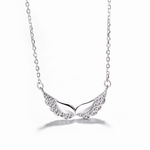 Sparkling Wing Necklace in Sterling Silver - NAFALUXE